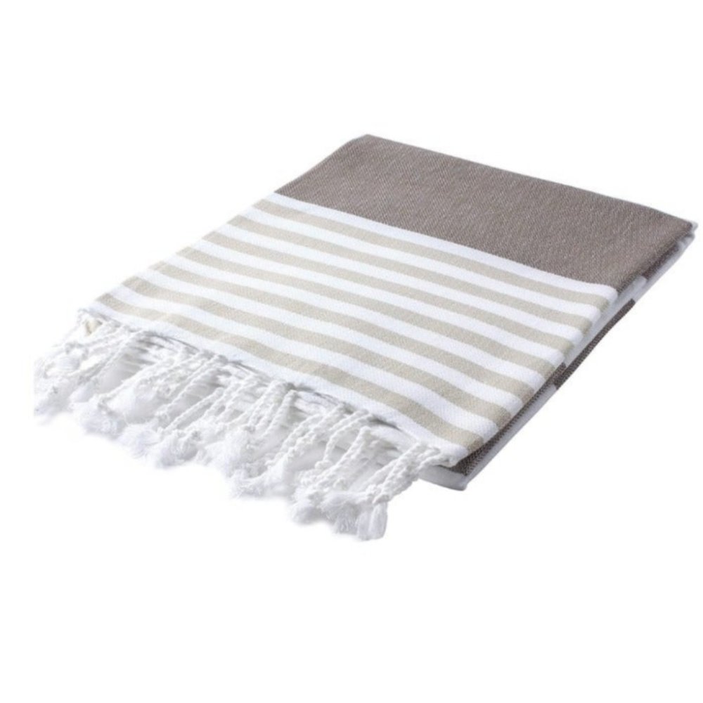 Sand Free Brown Beige 100% Turkish Cotton Beach Bath Towel Citizens of the Beach - Picture 7 of 7